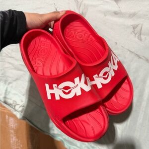 HOKA One One Red Recovery Slides | Cushioned Comfort Sandals